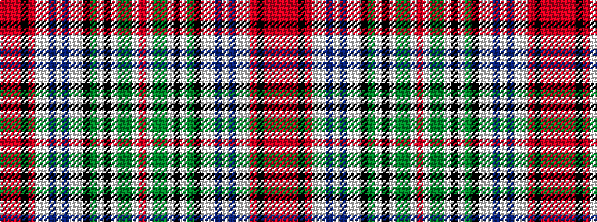 idealised woven sample of pattern RRRKRWWBWBWWKGWKWGGWR
