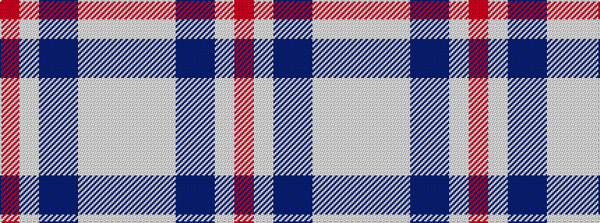 idealised woven sample of pattern RWBBWWW