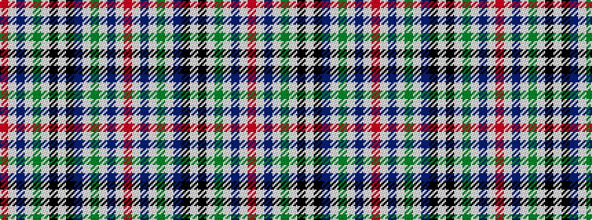 idealised woven sample of pattern RWBWGWBKWKWGWBWR