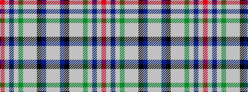 idealised woven sample of pattern RWBWGWWWKBWW