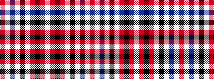 idealised woven sample of pattern RWBWKWRKRW