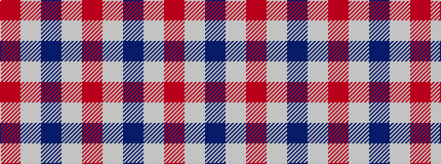 idealised woven sample of pattern RWBWR
