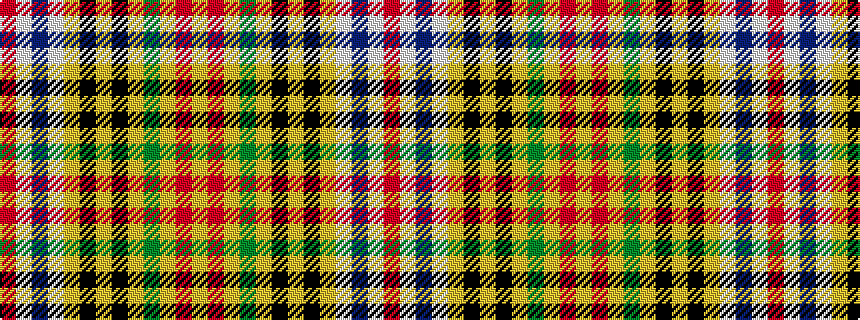 idealised woven sample of pattern RWBWYKYKYGYRY