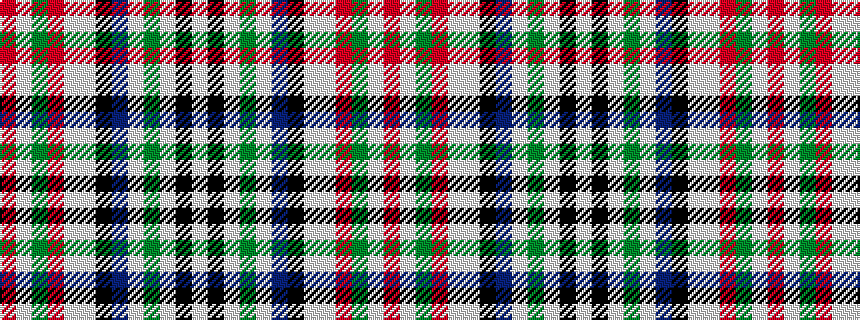 idealised woven sample of pattern RWGRWWKBWGWKW
