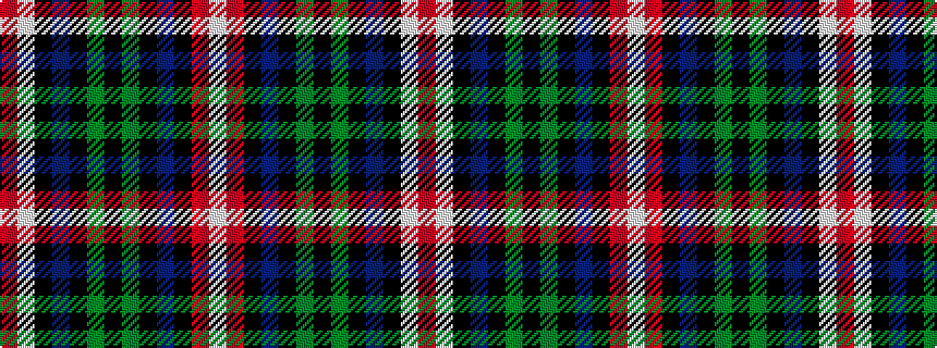 idealised woven sample of pattern RWKBKGKGKBKRW