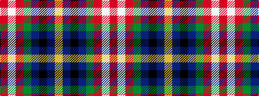 idealised woven sample of pattern RWRGBKBY