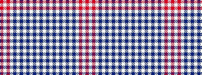 idealised woven sample of pattern RWRWBWBWBWBWBW