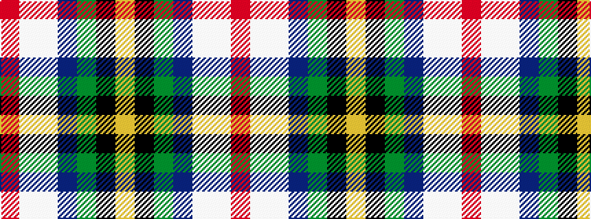 idealised woven sample of pattern RWWBGKY