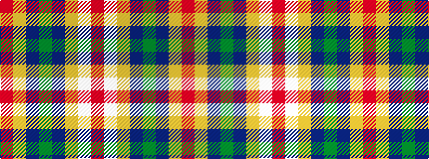 idealised woven sample of pattern RWYBGBYR