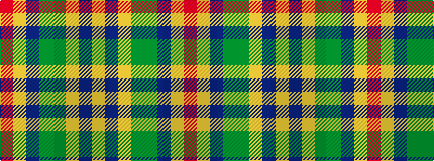 idealised woven sample of pattern RYBGGYBY