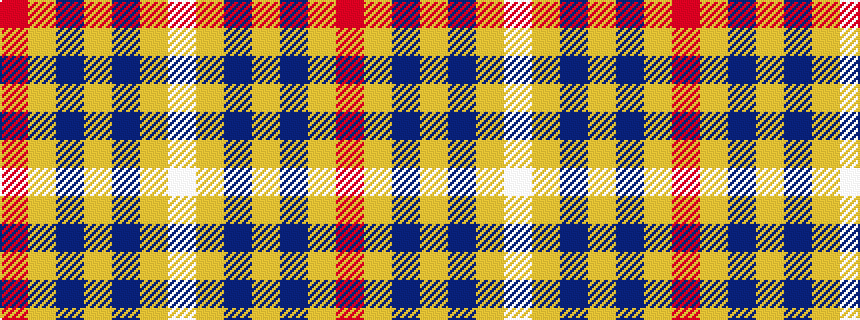 idealised woven sample of pattern RYBYBYW