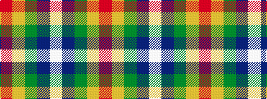 idealised woven sample of pattern RYGBW
