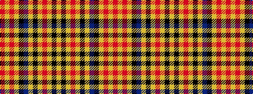 idealised woven sample of pattern RYRYKBYKYRYKY