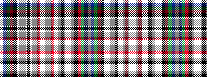 idealised woven sample of pattern WBGRKWWWKWWRWW