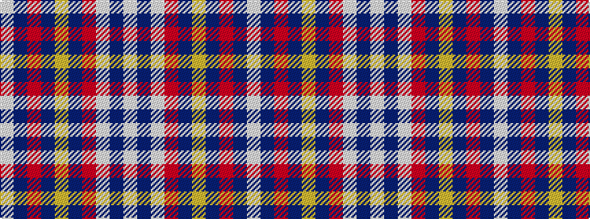 idealised woven sample of pattern WBRBYBRWBW