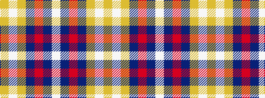 idealised woven sample of pattern WBRBYWY