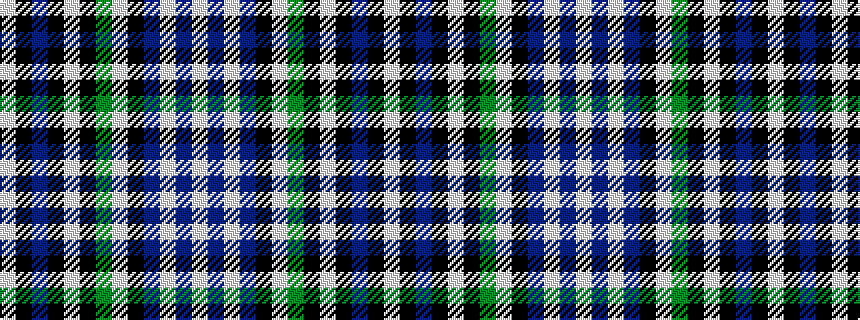 idealised woven sample of pattern WBWBKWGKWKBKW