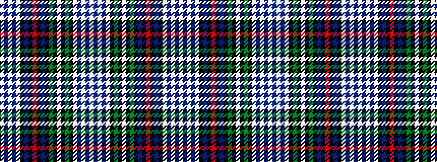 idealised woven sample of pattern WBWBWKBKRKBKGKWKGKWBWBW