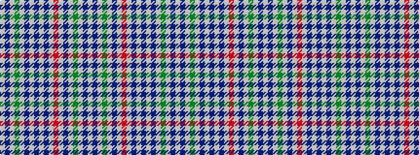 idealised woven sample of pattern WBWGWBWBWBWRWBWGWBW