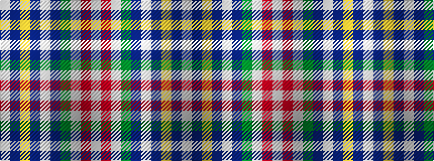 idealised woven sample of pattern WBYBWBGWRW