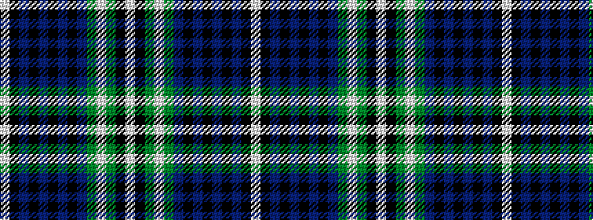 idealised woven sample of pattern WKBKBKBKBGWGKW