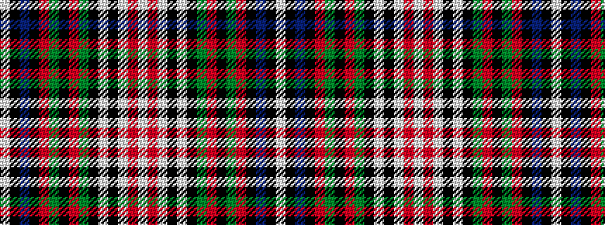 idealised woven sample of pattern WKBKRGKRGKWKWRW