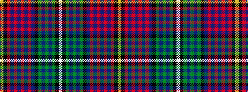 idealised woven sample of pattern WKGBGBGKBRBRBRBRKY