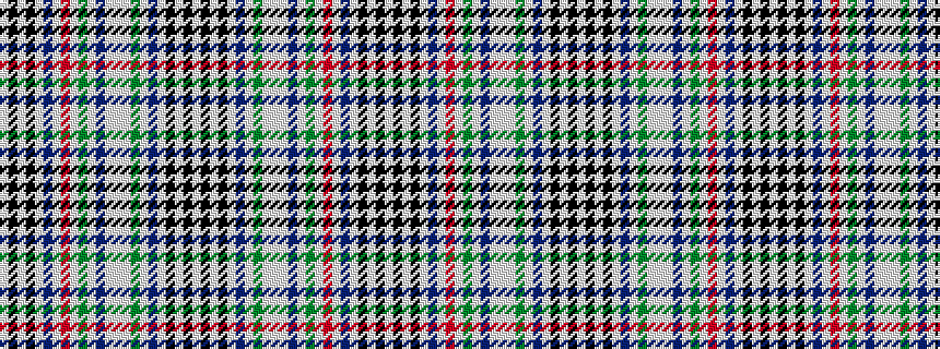idealised woven sample of pattern WKWKWBWGWWWBWGWRWBWKWKW
