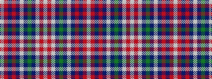 idealised woven sample of pattern WRBRBWBGBWRW