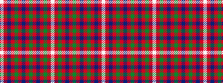idealised woven sample of pattern WRBRGRBRGRBRGRW