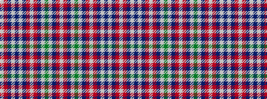 idealised woven sample of pattern WRBWBWBRWRBWGWBRW