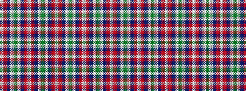idealised woven sample of pattern WRBWGWBRWRBWGWBRW