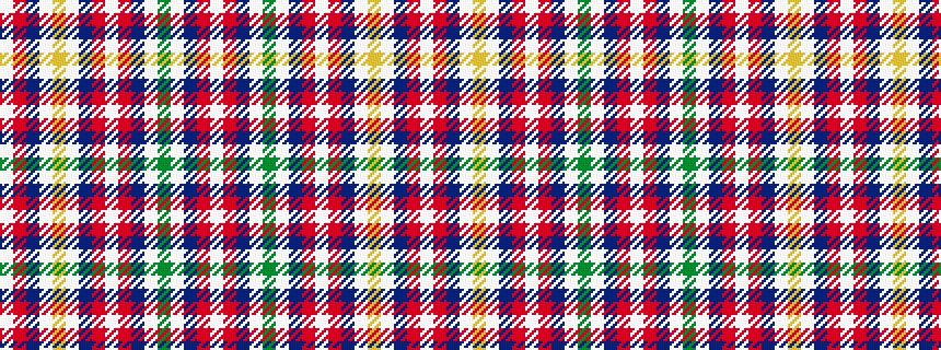 idealised woven sample of pattern WRBWGWBRWRBWYWBRW