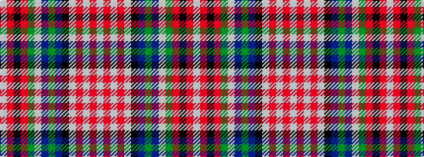 idealised woven sample of pattern WRKRGWBGBKWRWRW
