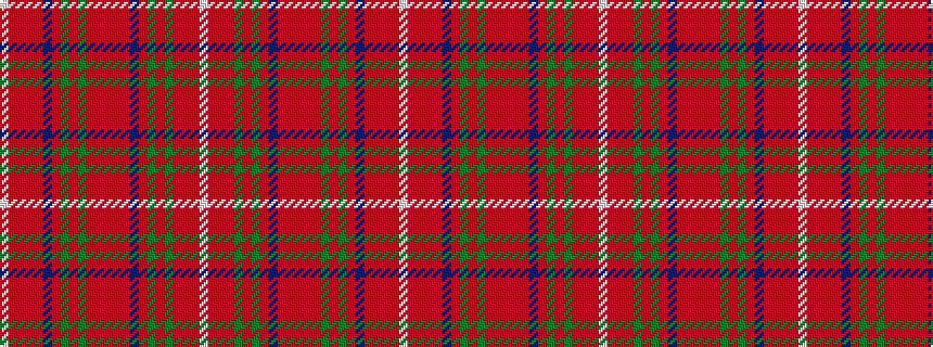 idealised woven sample of pattern WRRRGRGRBRRRRRGRGRBRRRRW