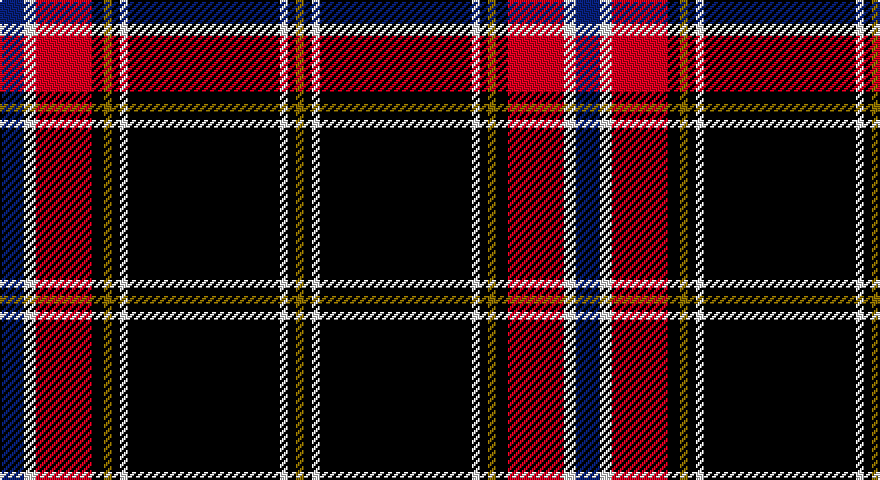 DB/12 W6 R28 K6 Y4 K4 W4 K76 W4 K4 Y/4 tartan