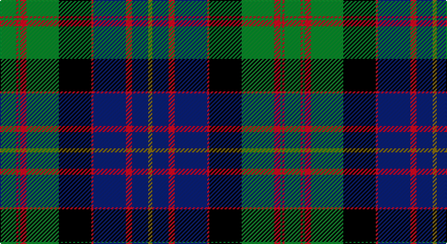 G/16 R2 G2 R6 G32 K32 R2 DB32 R6 DB16 Y/4 tartan