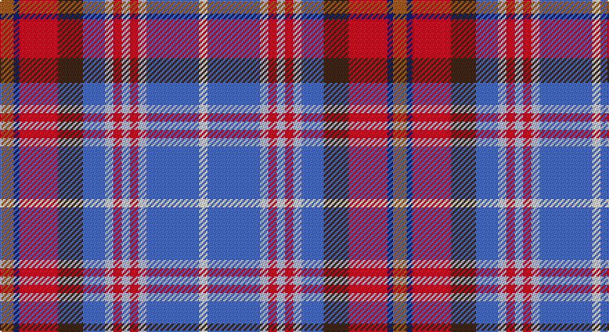 O/10 DB4 R28 DO18 B16 LB6 R6 LB6 R6 LB6 B38 W/6 tartan