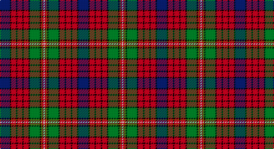 DB/16 K2 R8 K2 R8 K2 R8 K2 G16 K2 Y2 R2 W/2 tartan