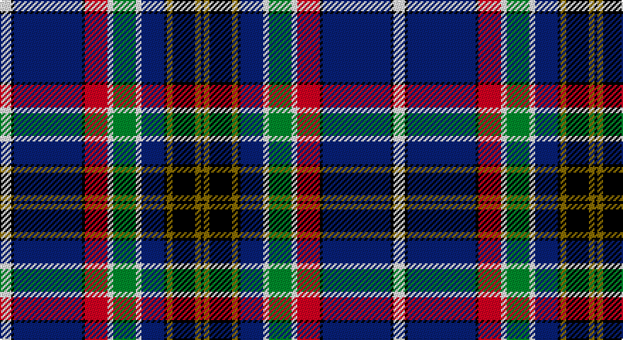 W/8 K2 DB48 K2 R16 W4 G16 W4 DB16 K2 Y4 K16 Y4 K/2 tartan