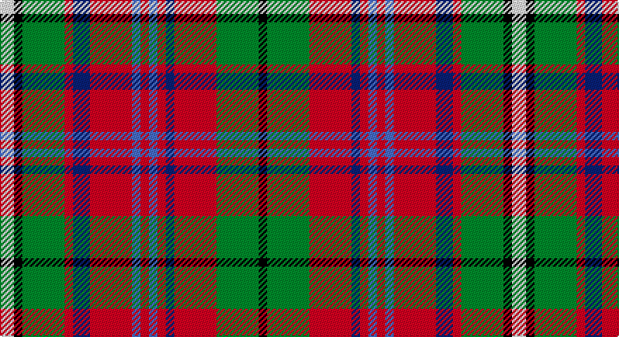 W/10 K6 G30 R6 DB12 R30 B6 R6 B6 R6 DB6 R30 G30 K/6 tartan