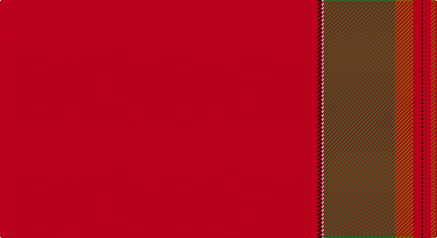 R/320 K4 W2 G72 Y18 R8 K2 R8 Y18 LB72 K18 R18 Y18 R8 LB/6 tartan