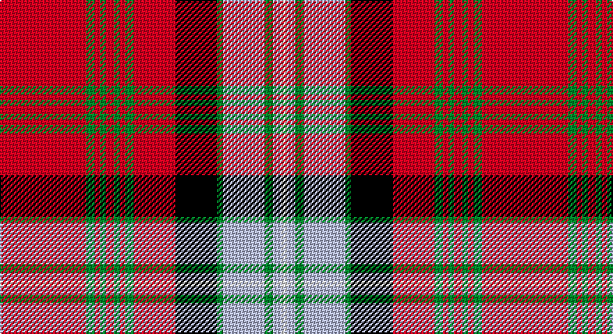 R/62 G6 R4 G4 R6 G4 R4 G6 R30 K30 G4 LB30 G6 LB6 W/4 tartan