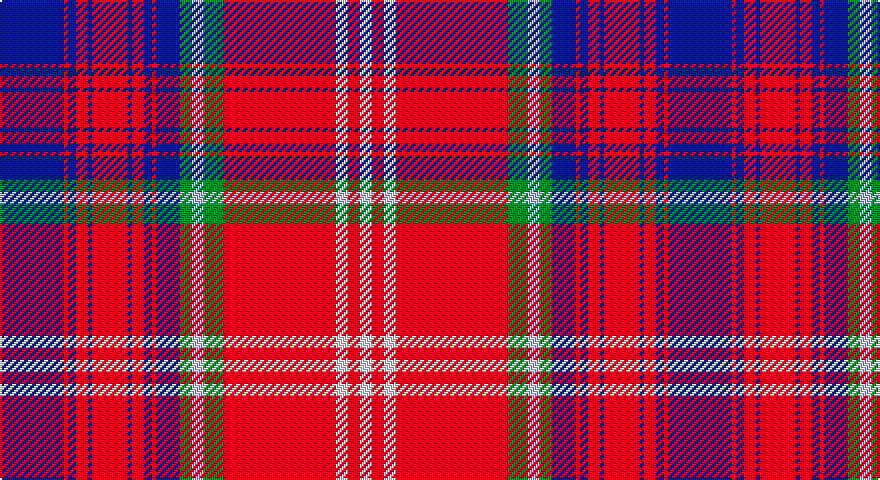 DB/32 R2 DB4 R6 DB2 R18 DB2 R6 DB4 R2 DB12 G6 LB6 G10 R56 W6 R6 W/6 tartan