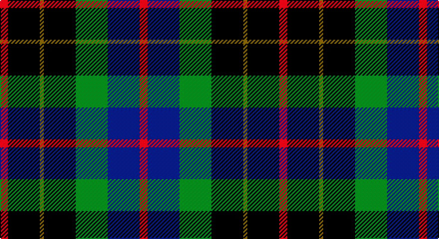 R/8 K32 Y4 K32 G32 DB32 R/8 tartan