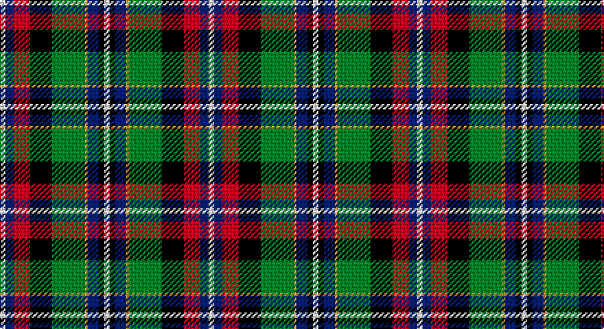 W/4 DB6 R12 K16 G24 LO2 DB8 K4 W/4 tartan